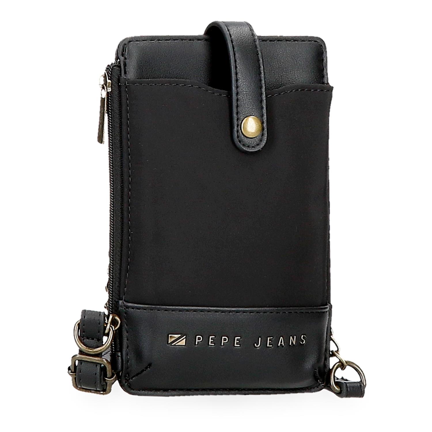Crossbody taška na mobil s peňaženkou Pepe Jeans Morgan - čierna