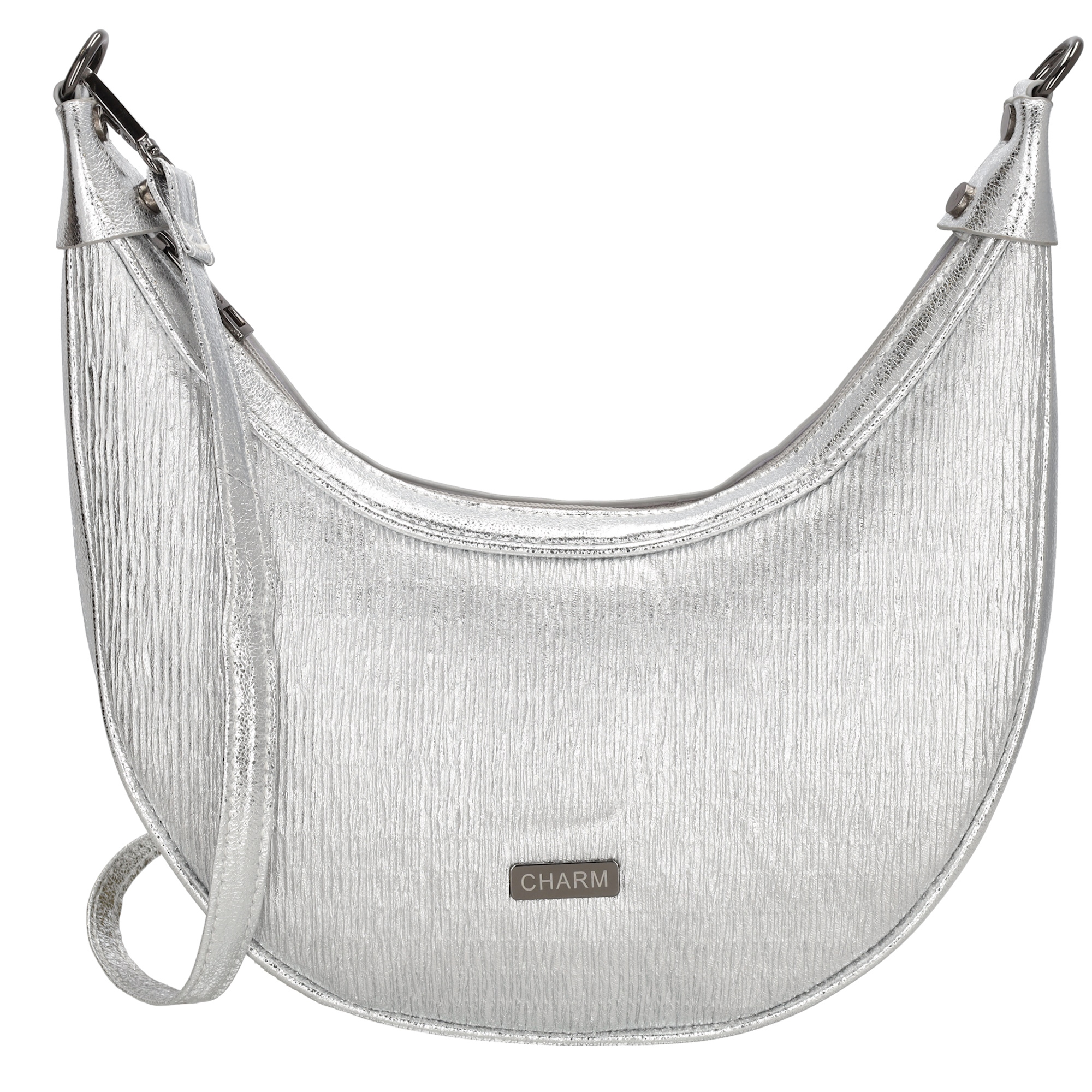 Elegantný moon bag Charm London Kingsway - strieborná