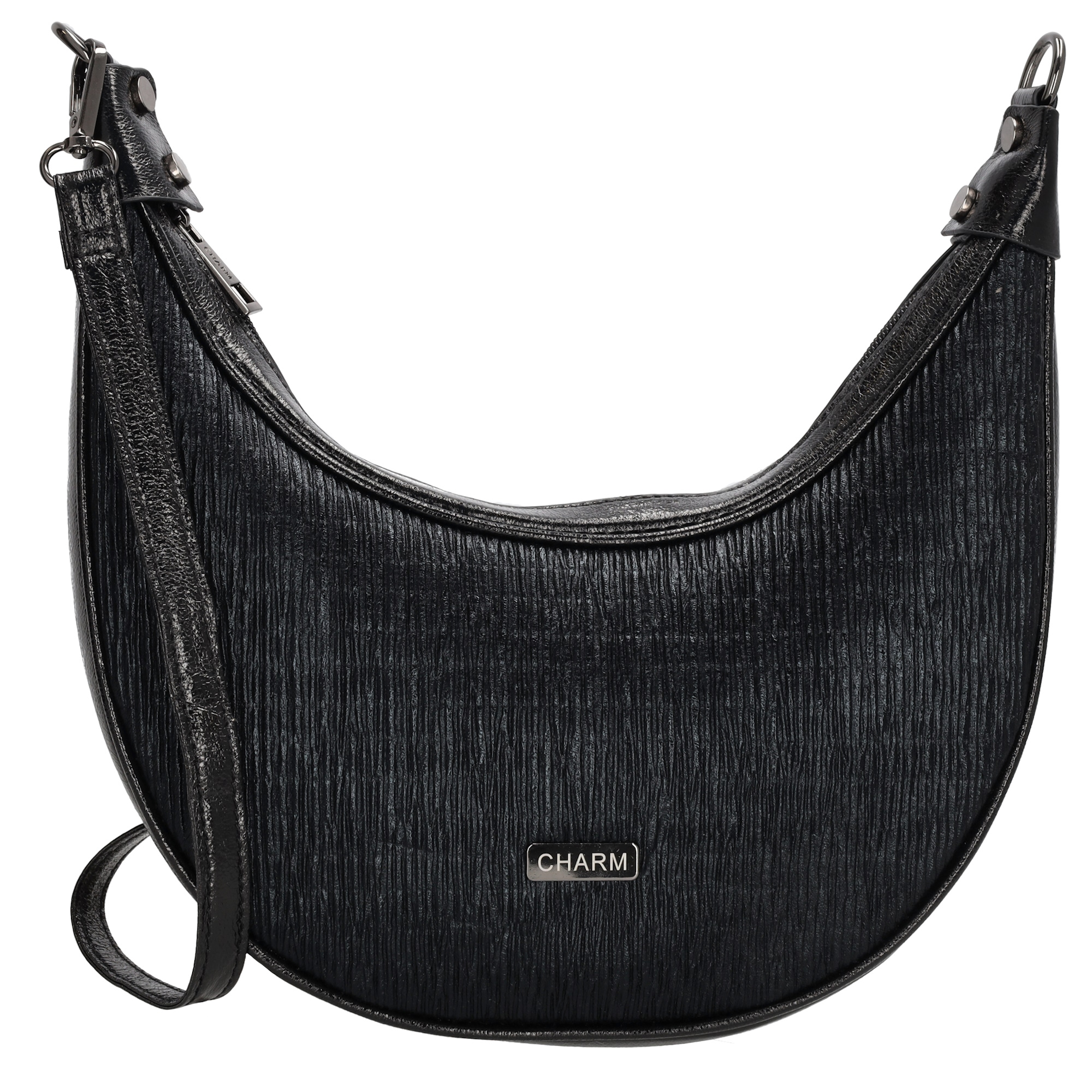 Elegantný moon bag Charm London Kingsway - čierna