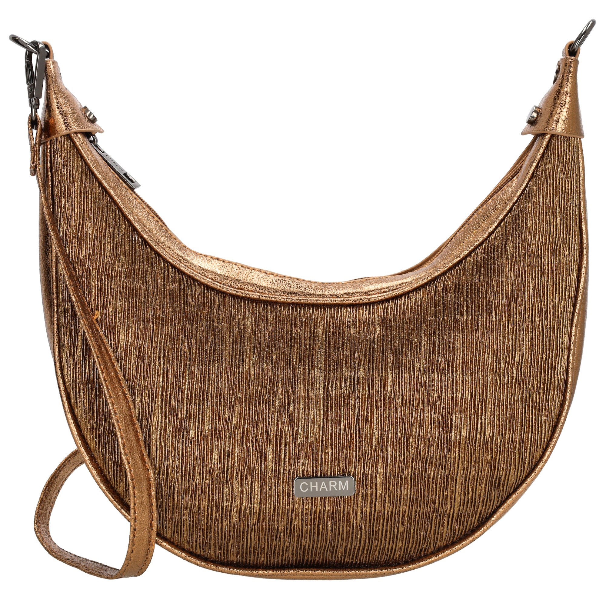 Elegantný moon bag Charm London Kingsway - bronzová