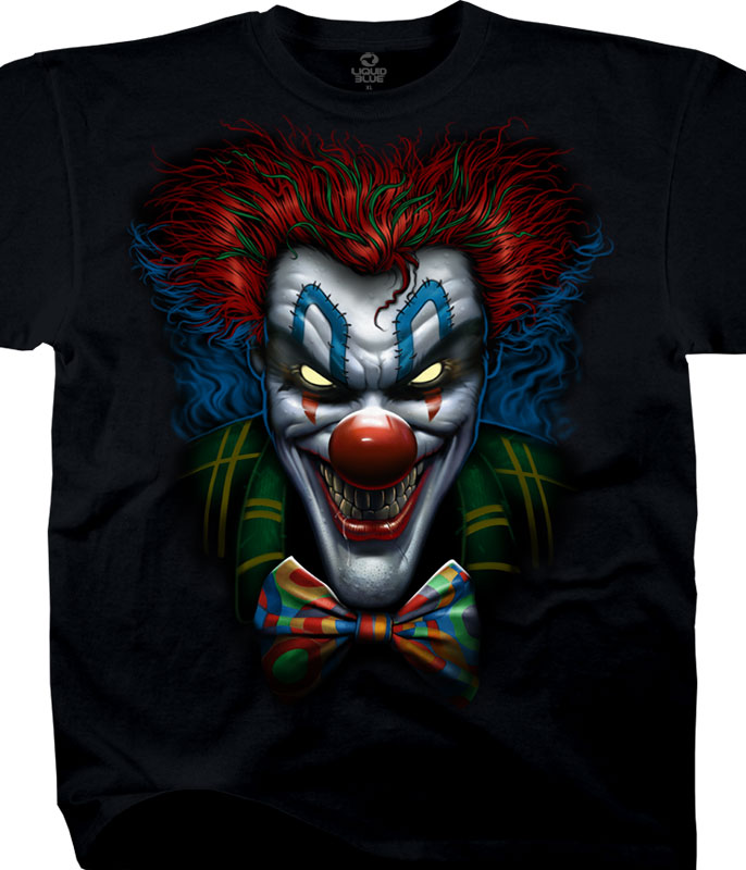 Liquid Blue Pánske bavlnené tričko - Bow Tie Clown Dark Fantasy Veľkosť: M