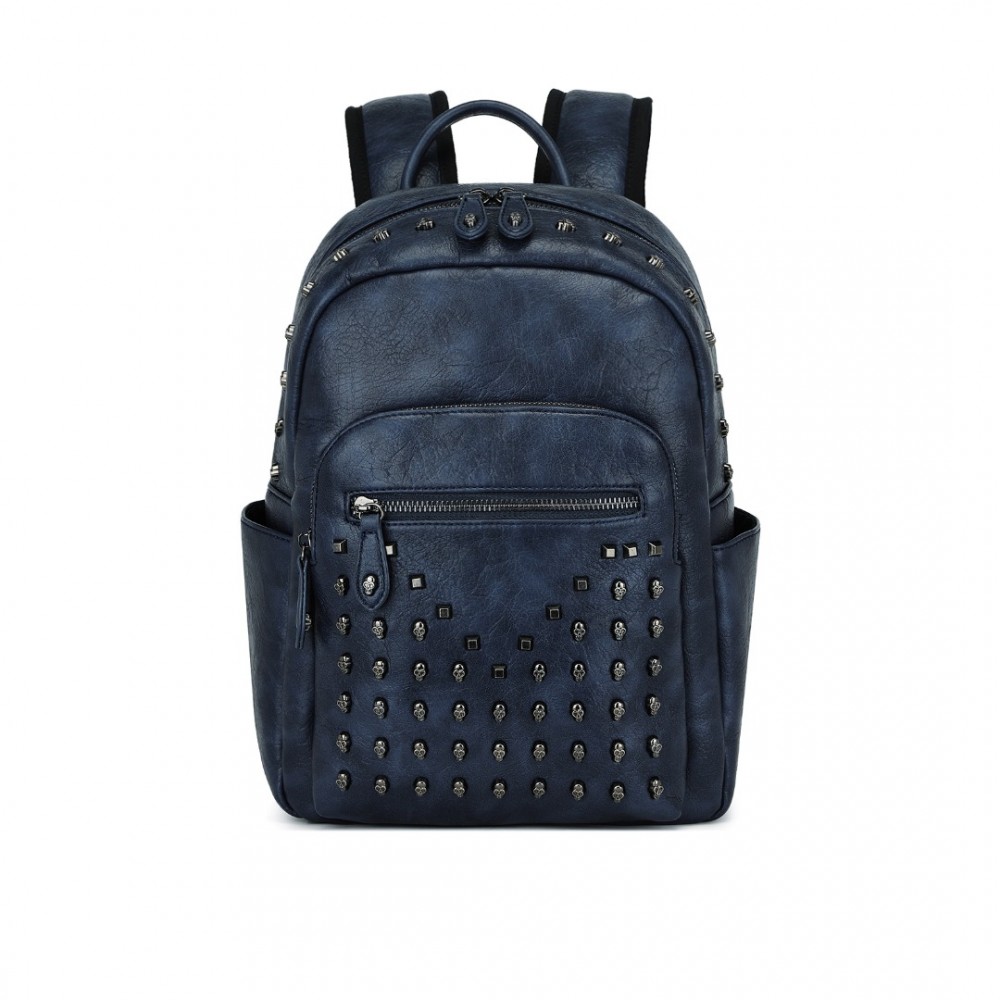 Mestský batoh s lebkami Miss Lulu - navy - 11L