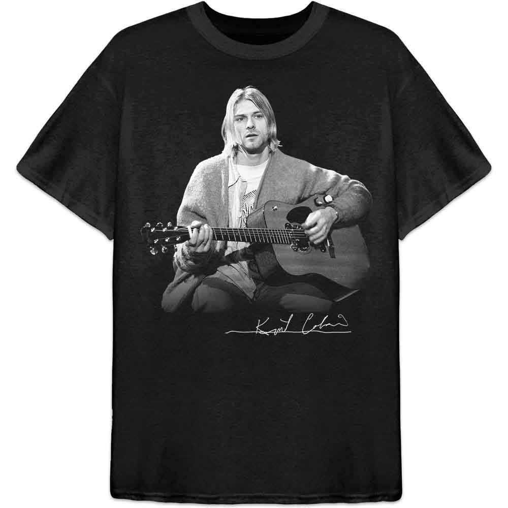 RockOff Kurt Cobain Unisex tričko - Guitar Live Photo - čierna Veľkosť: S