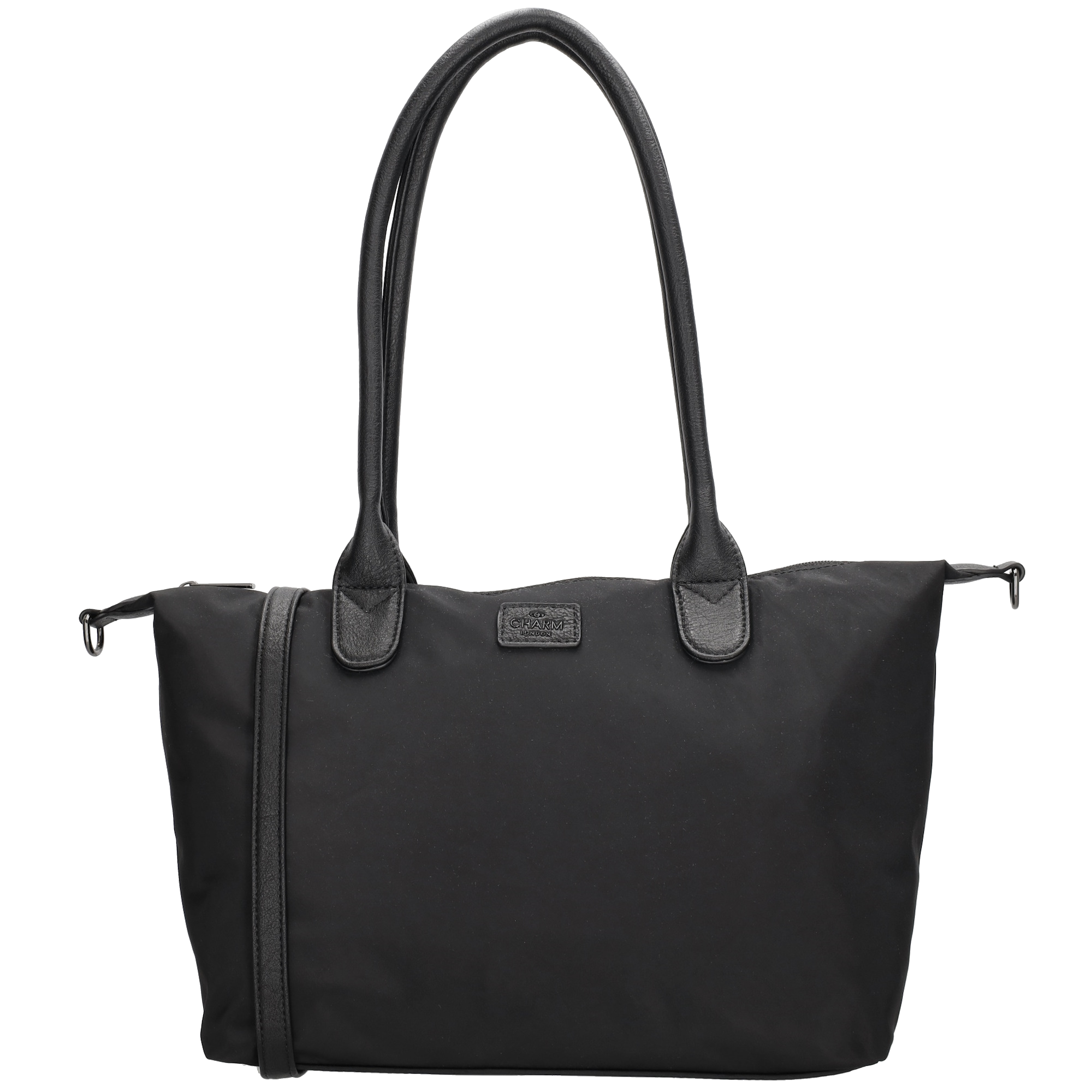 Dámska shopper taška Charm London Buckingham Mono 15,5 L - čierna