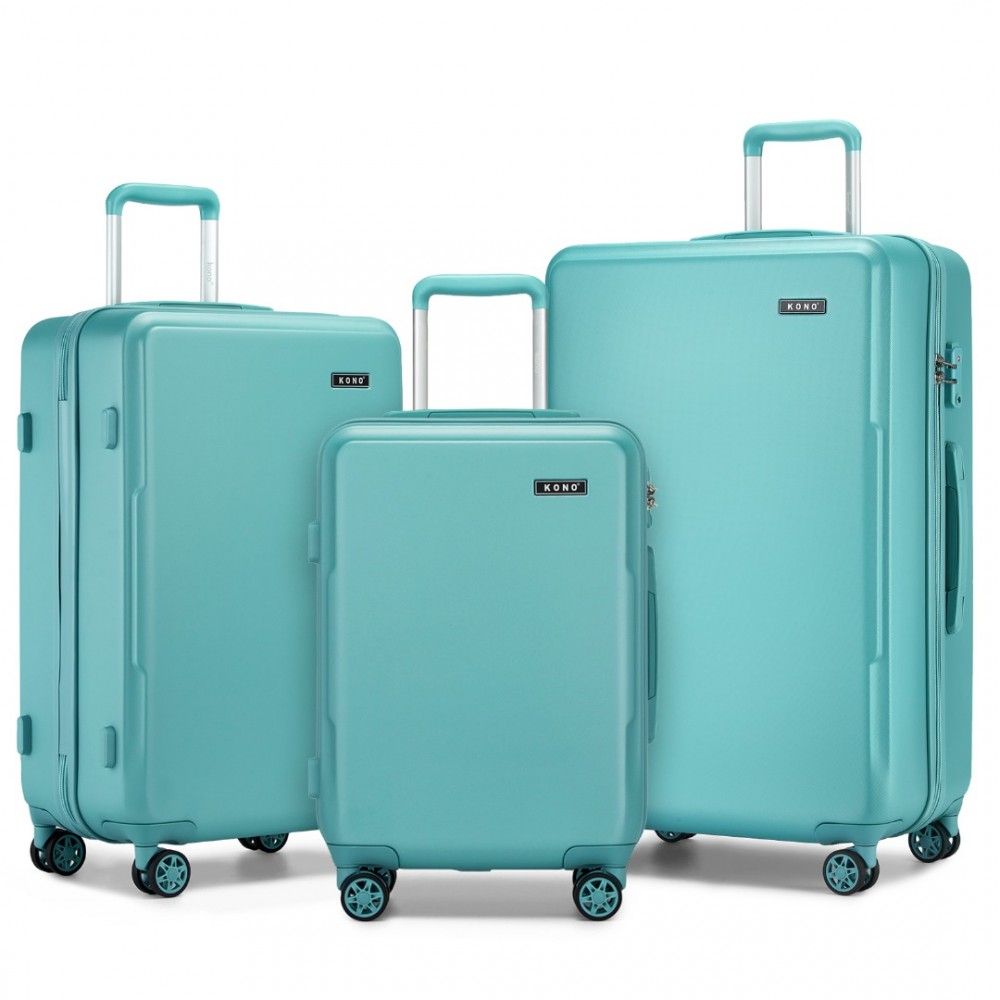 3dielna minimalistická sada kufrov z ABS+PC - 33/60/92 L Kono - modrá