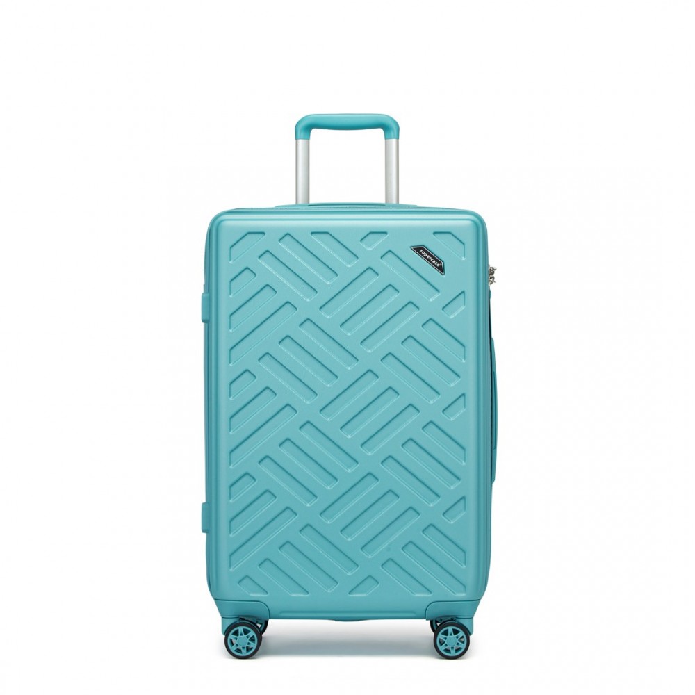 Stredný škrupinový kufor 56 L - Geometrický vzor - ABS+PC - Supercase - modrá