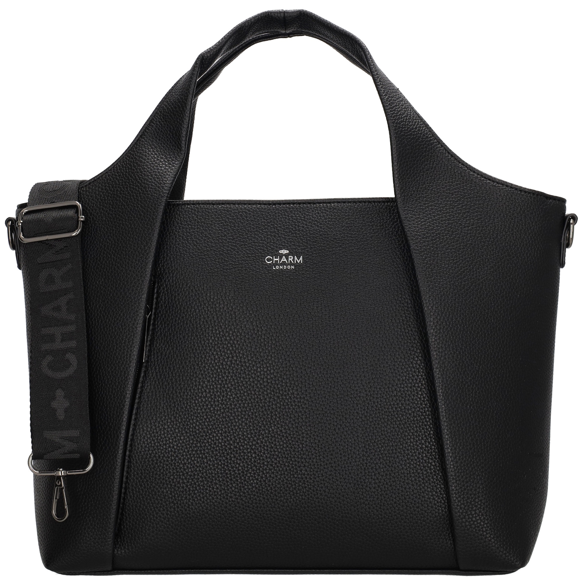 Prémiová kožená kabelka - Mulberry Street - Charm London - 15 L - čierna