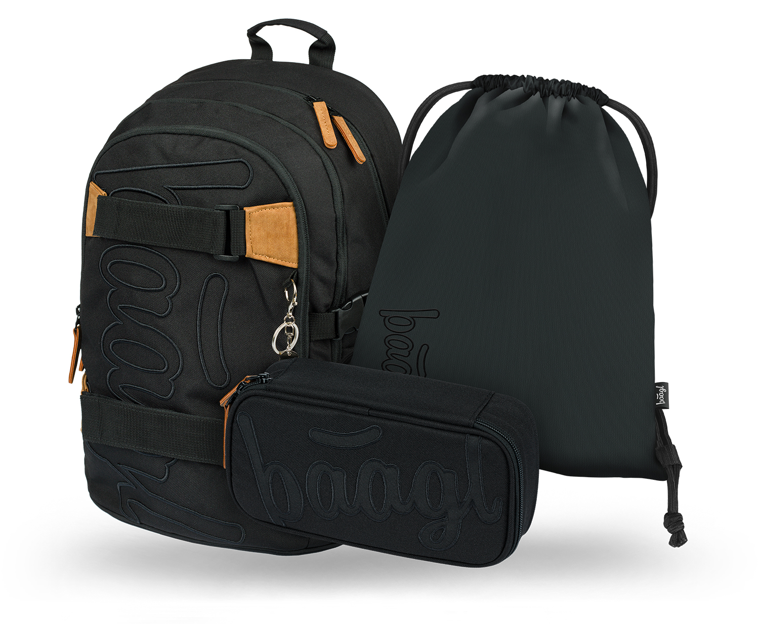 Školský 3 set - batoh, peračník, vrecko BAAGL Skate Darkness - 25 L