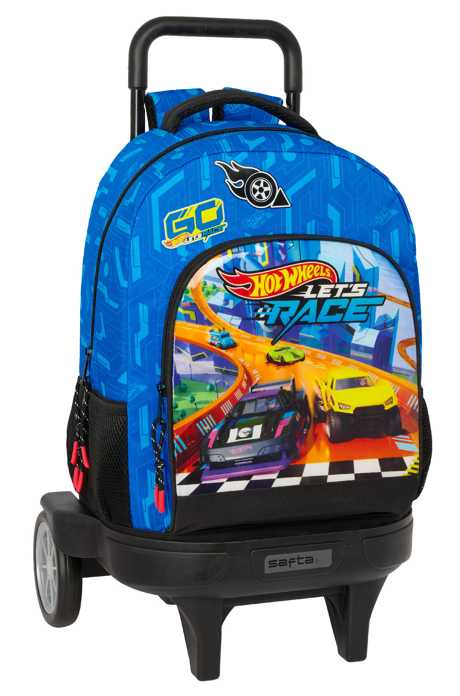 Školský batoh na kolieskach Safta Hot Wheels "Let's Race" - 33 L