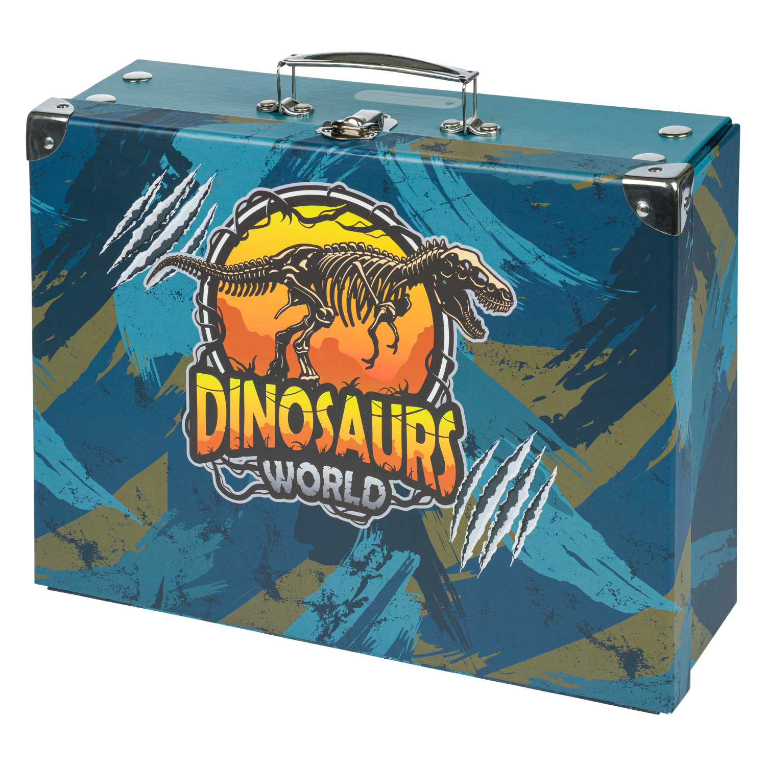 Skladací školský kufrík BAAGL Dinosaurs World s kovaním