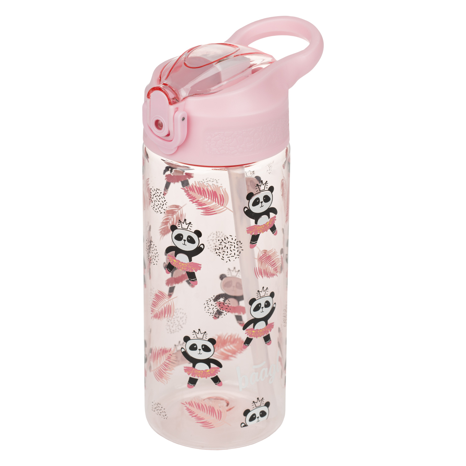 Tritánová fľaša na pitie so slamkou BAAGL Panda, 500 ml