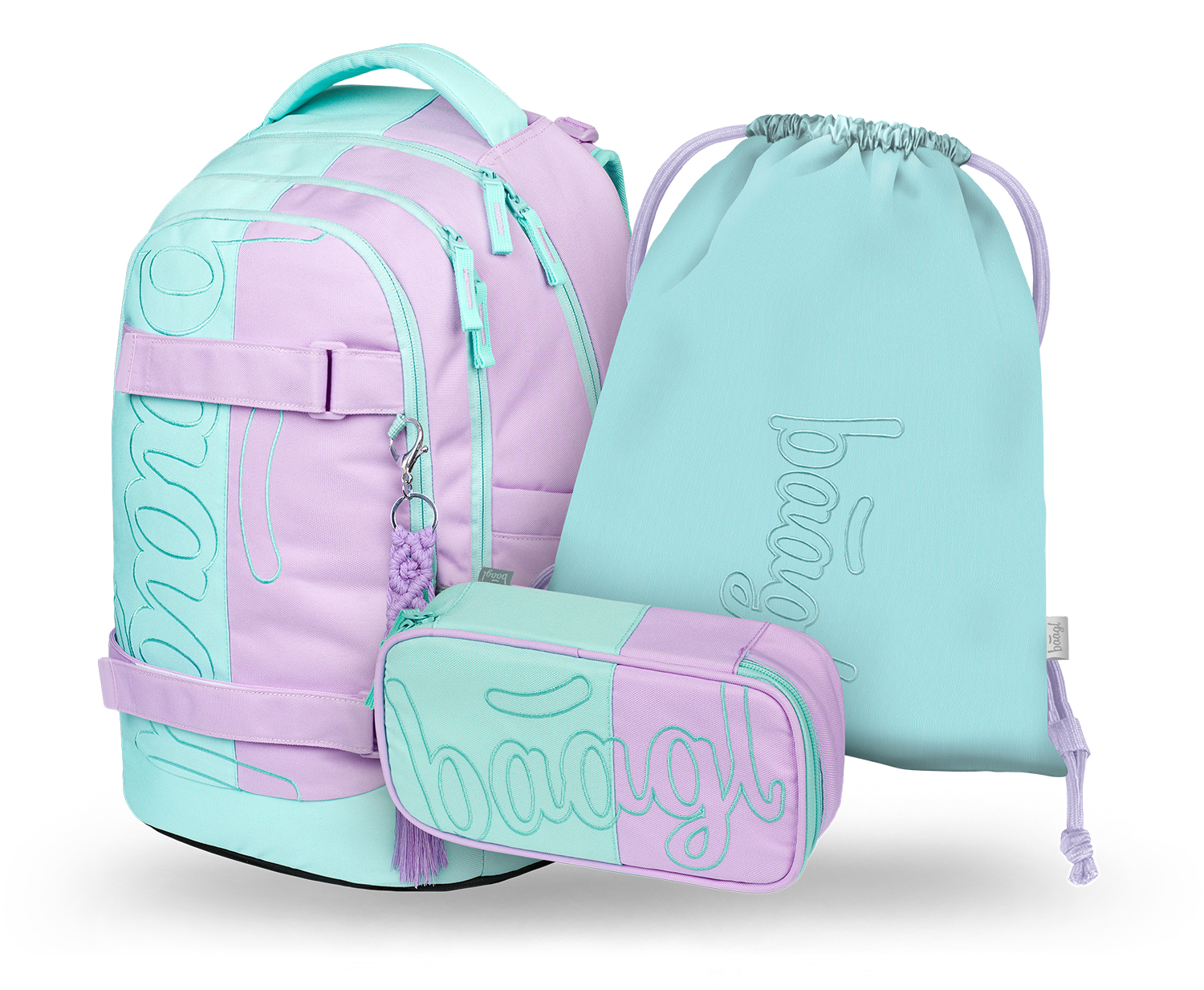 Baagl Školská súprava 3 kusov Skate Max Sweet: batoh, peračník, sáčok - 31 L