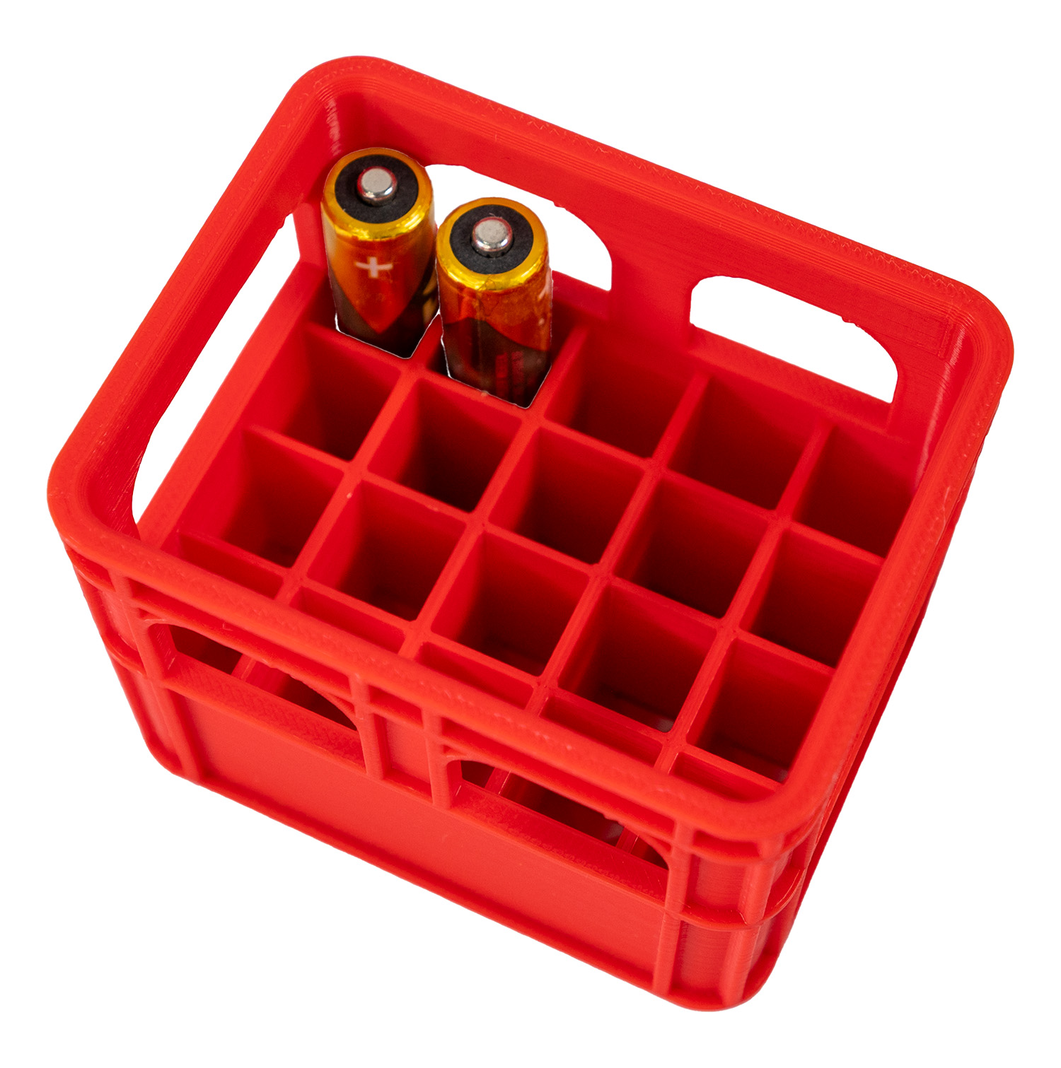 PIX Originálny organizér na tužkové batérie AAA - prepravka - červená na vybité baterky
