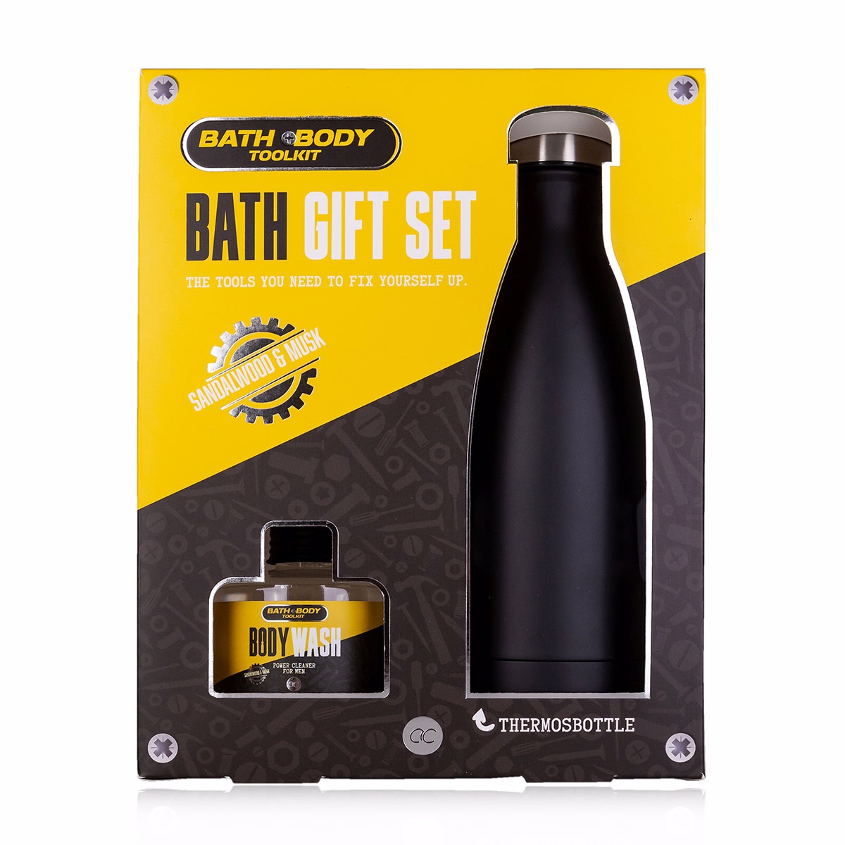 Darčekový set BATH and BODY TOOLKIT v balení s nerezovou termoskou (500ml) a sprchový gél ACCENTRA