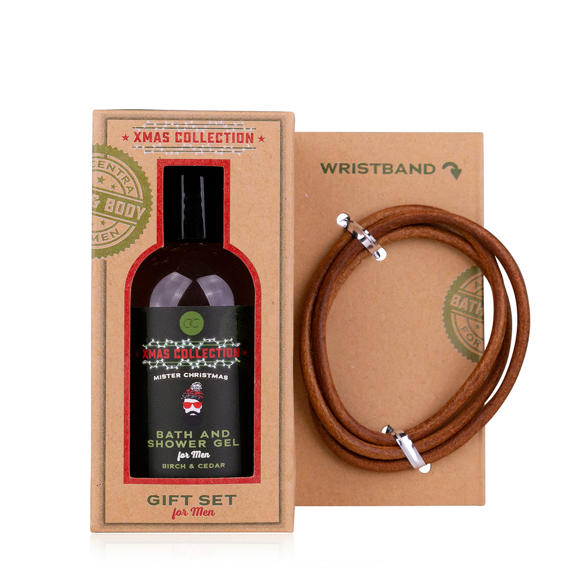 Darčekový set MEN'S COLLECTION XMAS s koženkovým náramkom - ACCENTRA - 100 ml