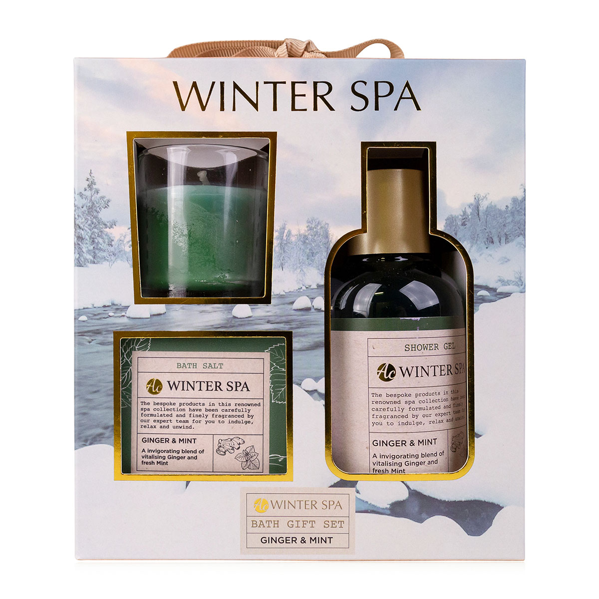 Kúpeľový set WINTER SPA v darčekovom balení s vonnou sviečkou - ACCENTRA