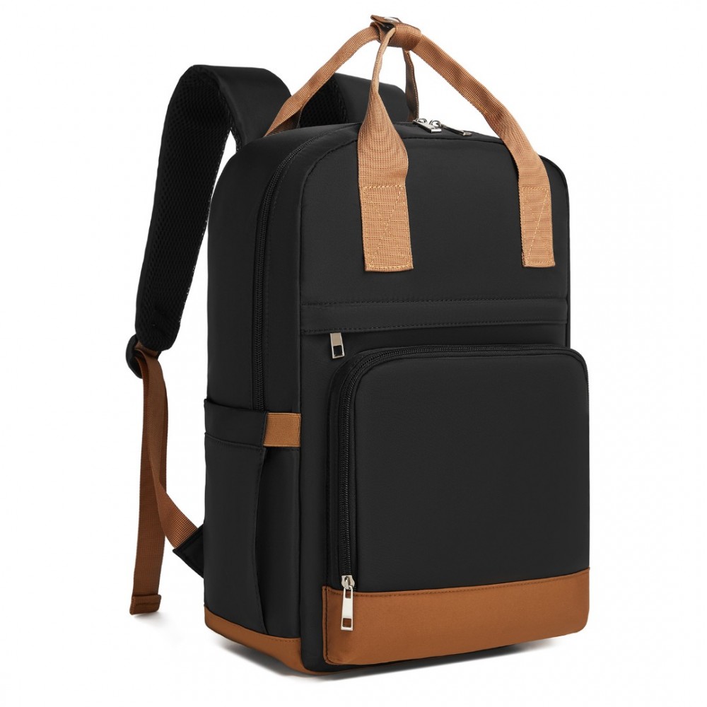 Moderný batoh na notebook 15,6" Kono Casual - čierno-hnedý