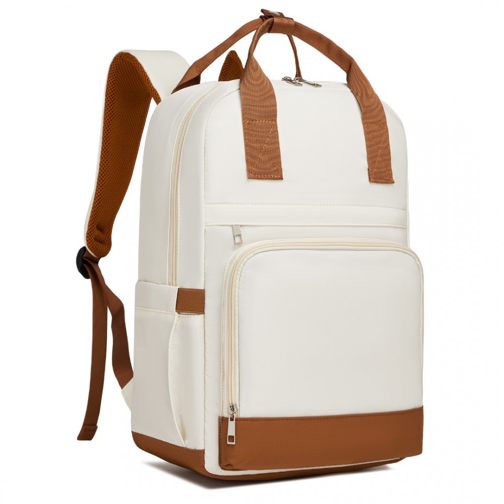 Moderný batoh na notebook 15,6" Kono Casual - béžovo-hnedý