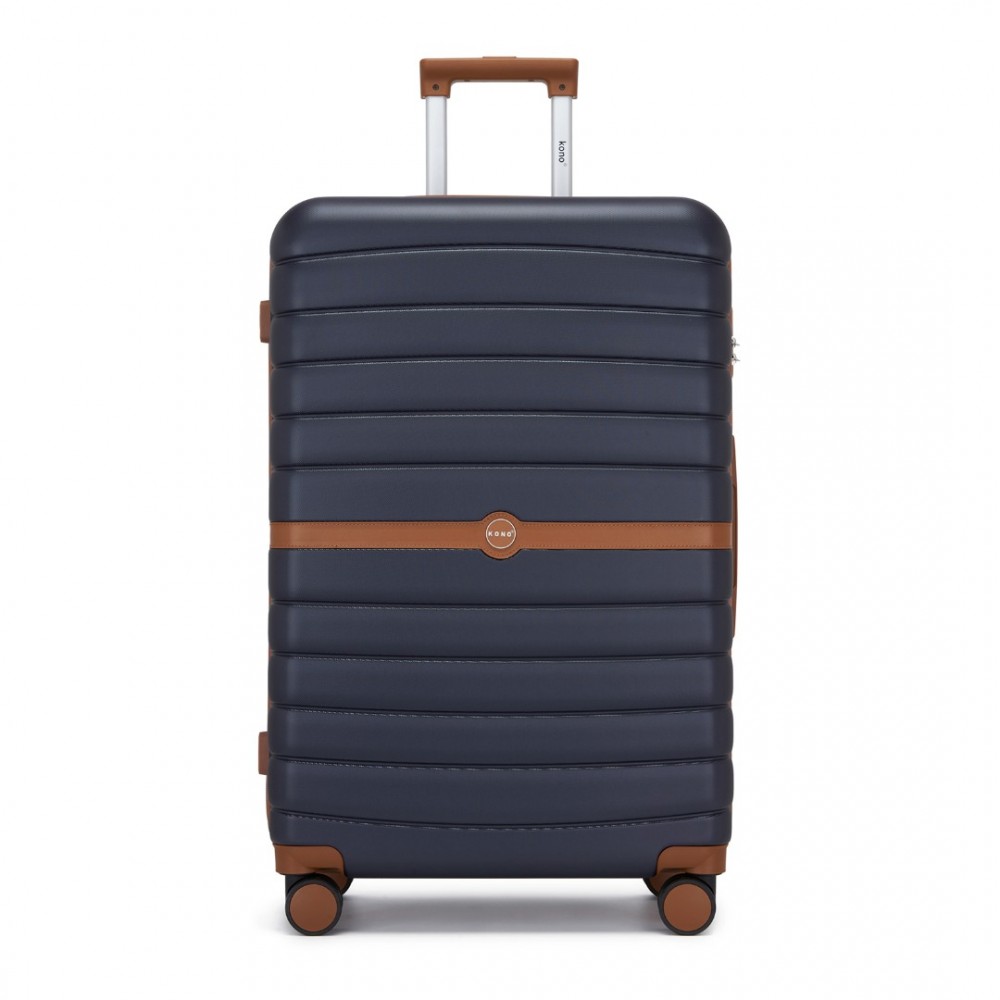 Cestovný kufor ABS+PC s pruhovaným vzorom Kono - 94 L - navy