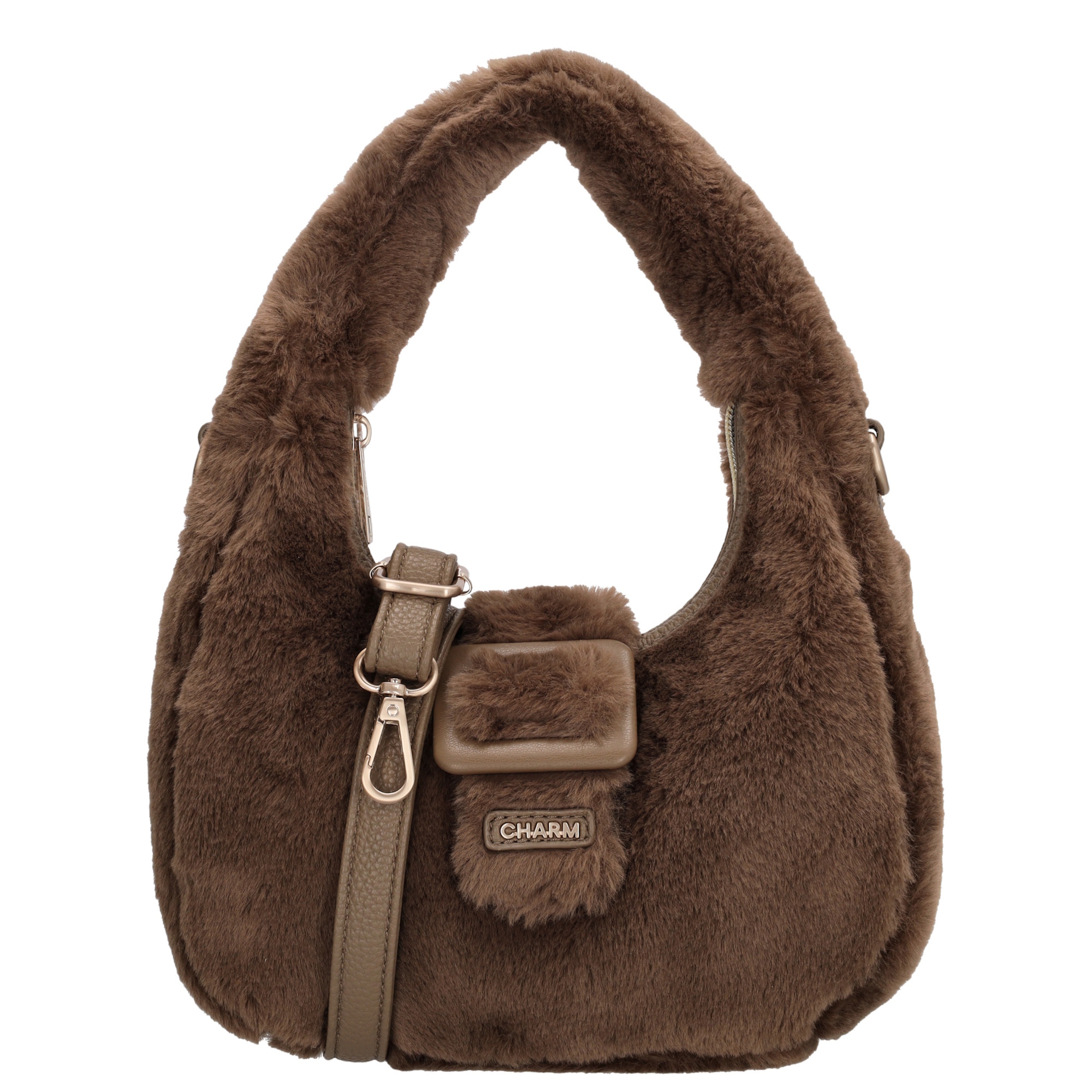 Dámska kožušinová kabelka Charm London Alaska - Mocha