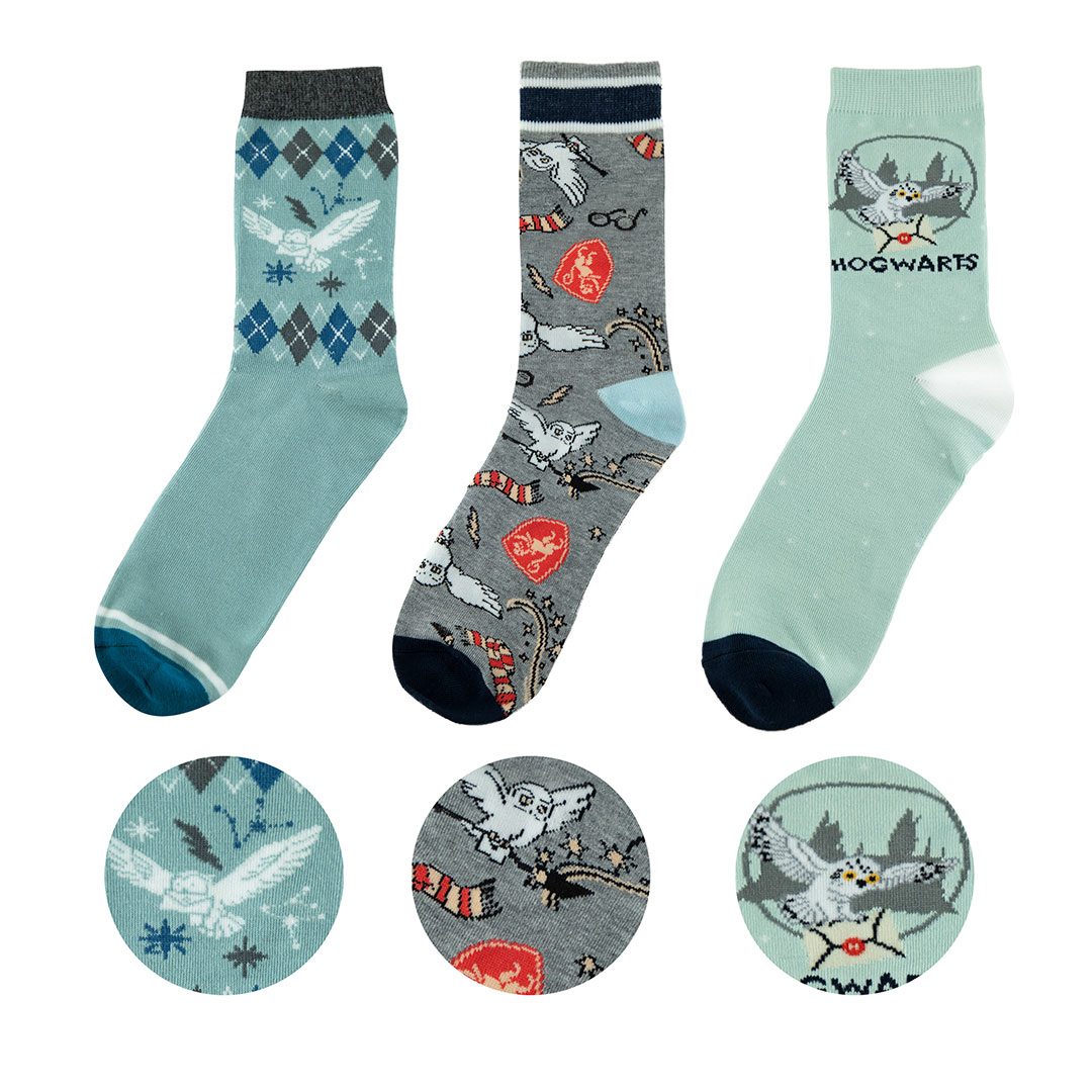 Wizarding World Súprava 3 párov ponožiek Harry Potter - Hedviga