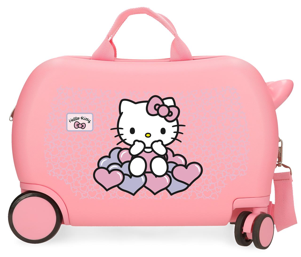 Detský kufrík na kolieskach - odrážadlo - Hello Kitty - 24,5 L