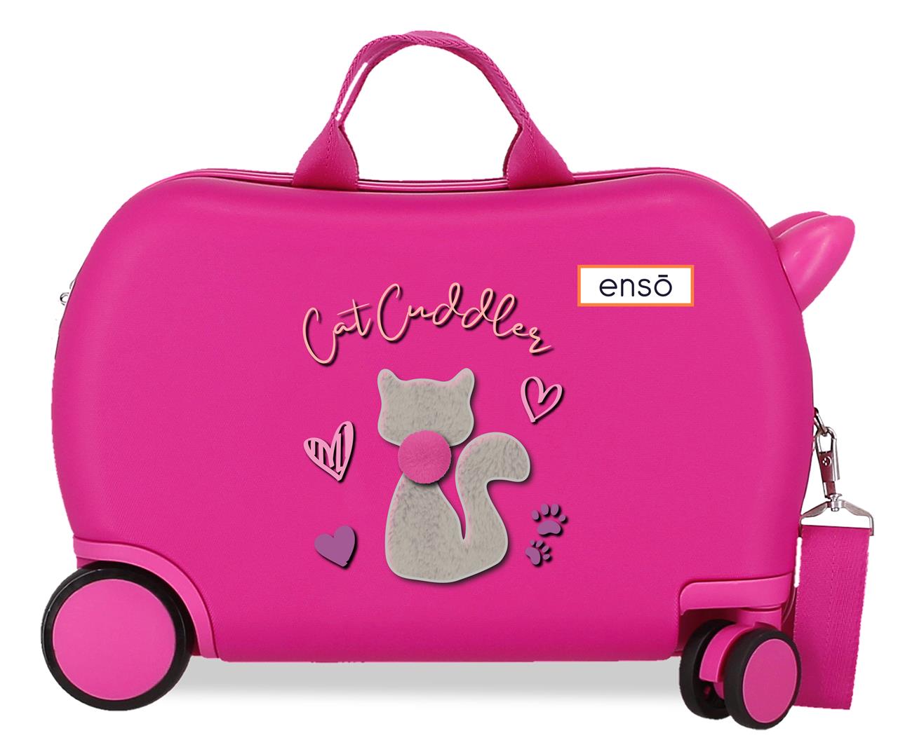 Enso Detský kufrík na kolieskach - odrážadlo - Cat Cuddle - 24,5 L