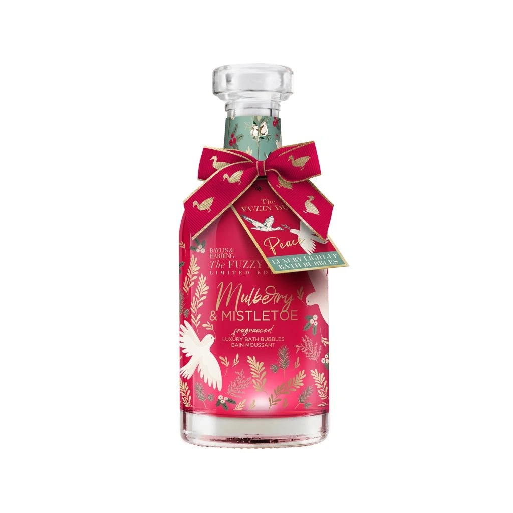 Sklenená karafa s penou do kúpeľa, 500 ml - WINTER WONDERLAND - Baylis & Harding
