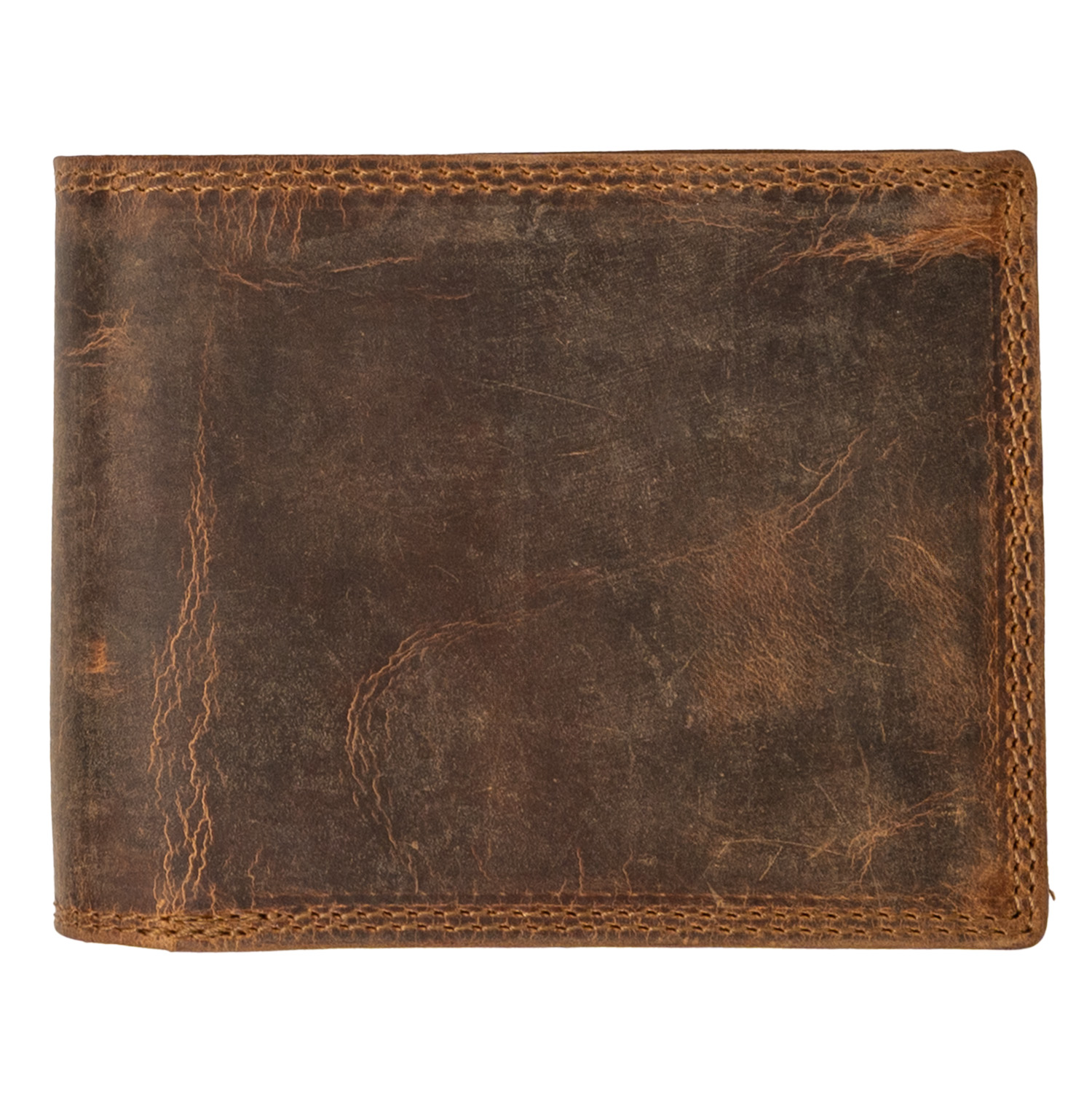 HL Kožená pánska peňaženka bez zapínania - hnedá