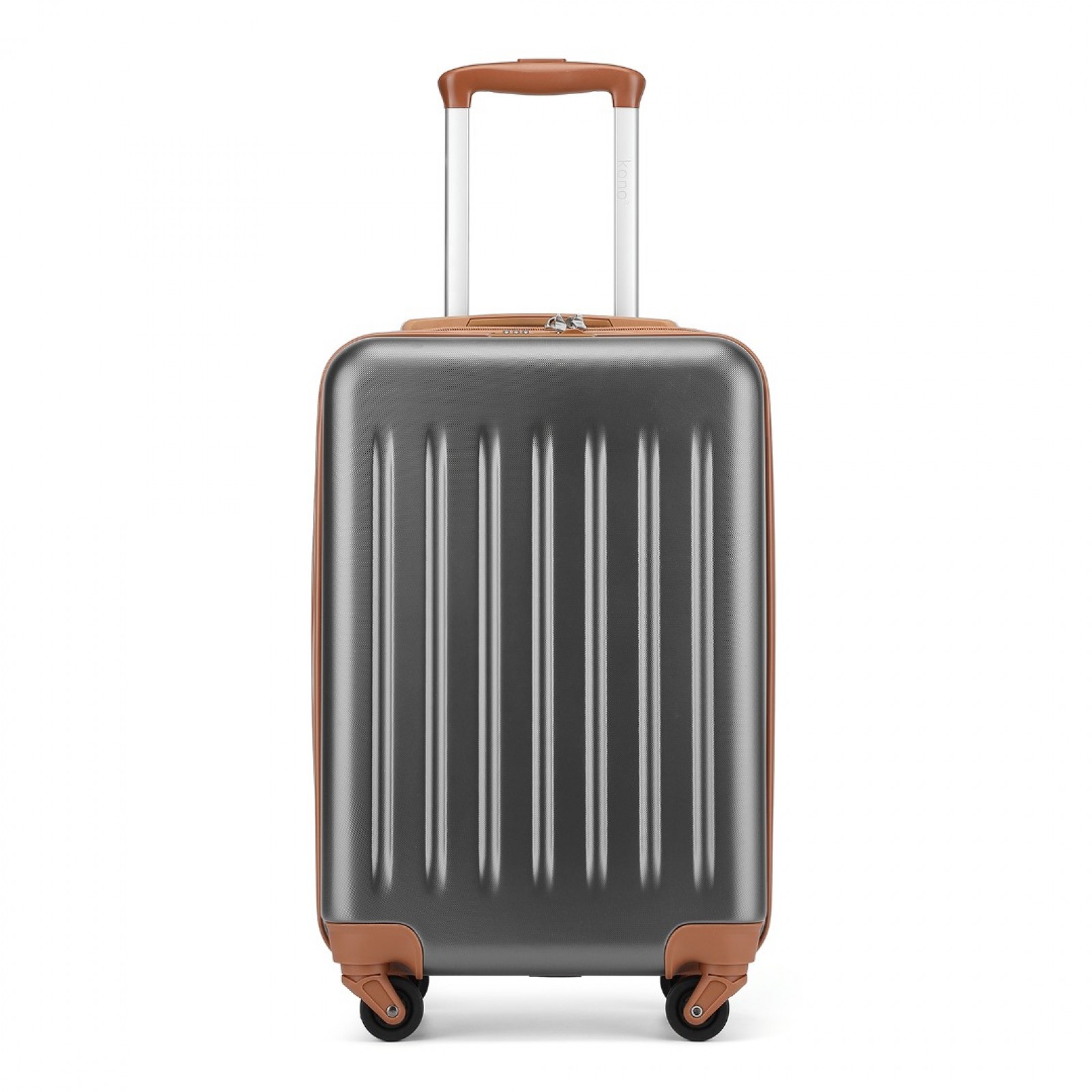 Ľahký kabínový ABS+PC kufor Kono - sivo-hnedý - 33 L