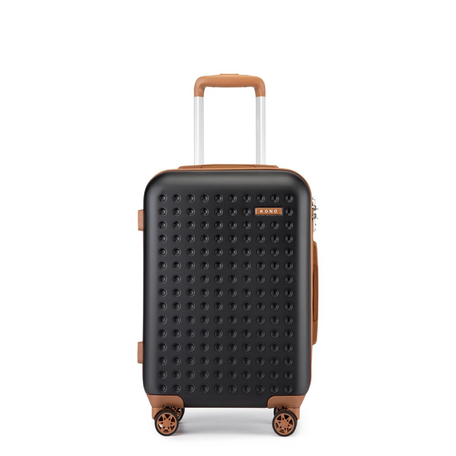 Moderný kabínový ABS+PC kufor Kono - čierno-hnedý - 32L