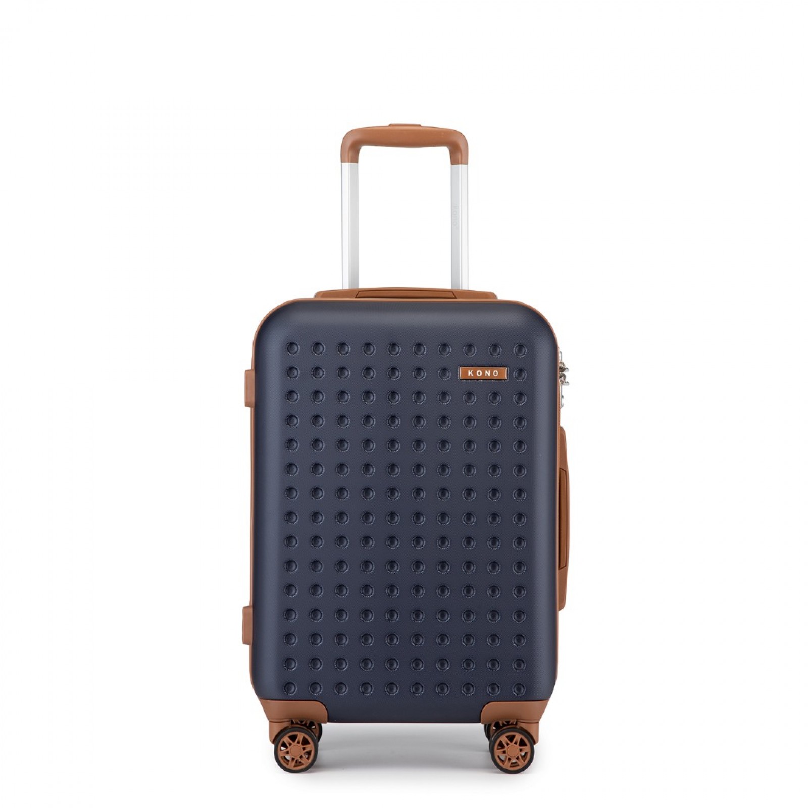 Moderný kabínový ABS+PC kufor Kono - navy-hnedý - 32L