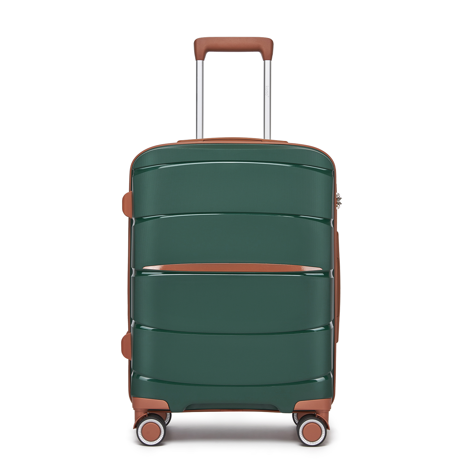 Moderný kabínový kufor Kono - PP - zelený - 38 L