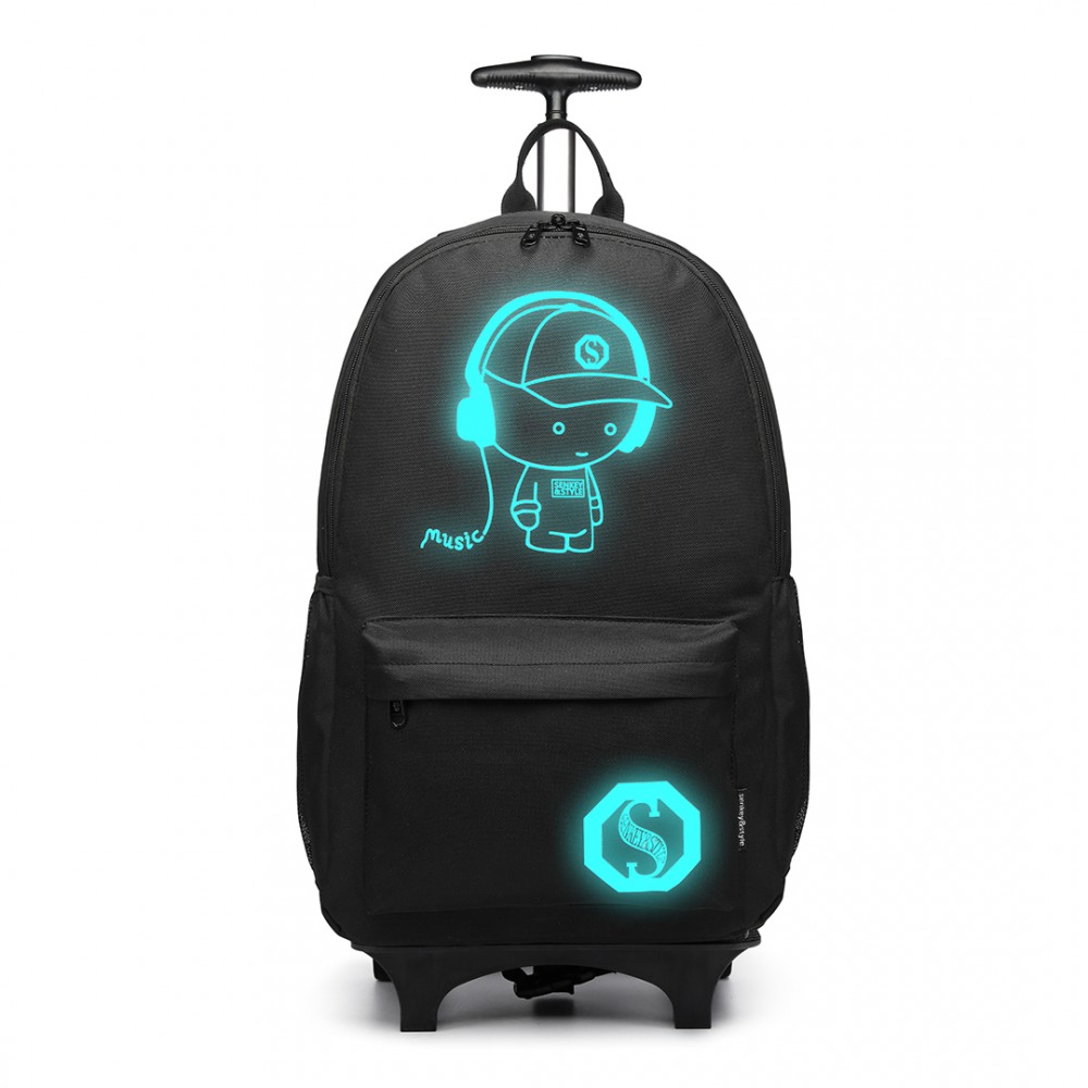 E-shop KONO Variabilný batoh na kolieskach - čierny