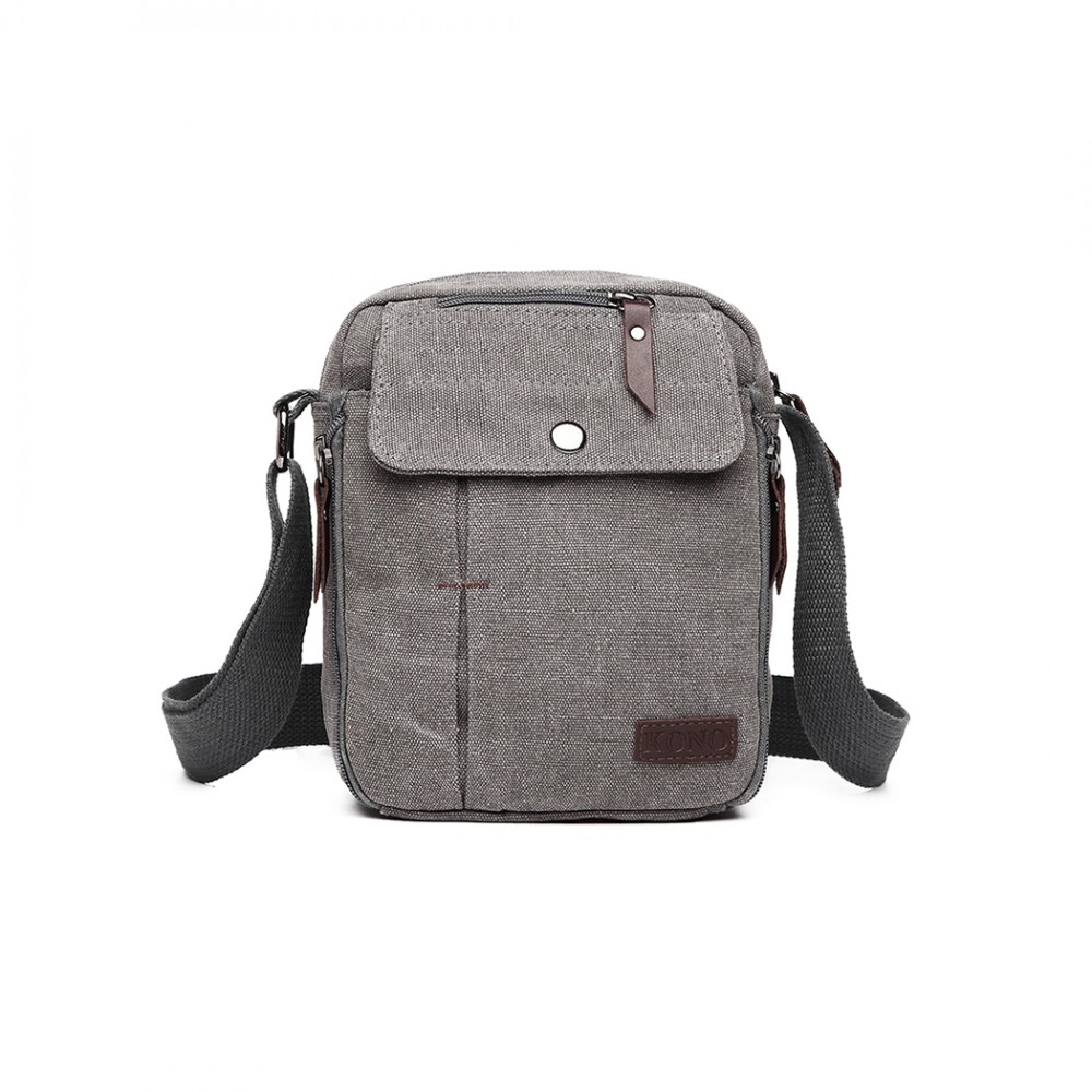 E-shop KONO Pánska crossbody taška cez rameno Pocket Grey - sivá