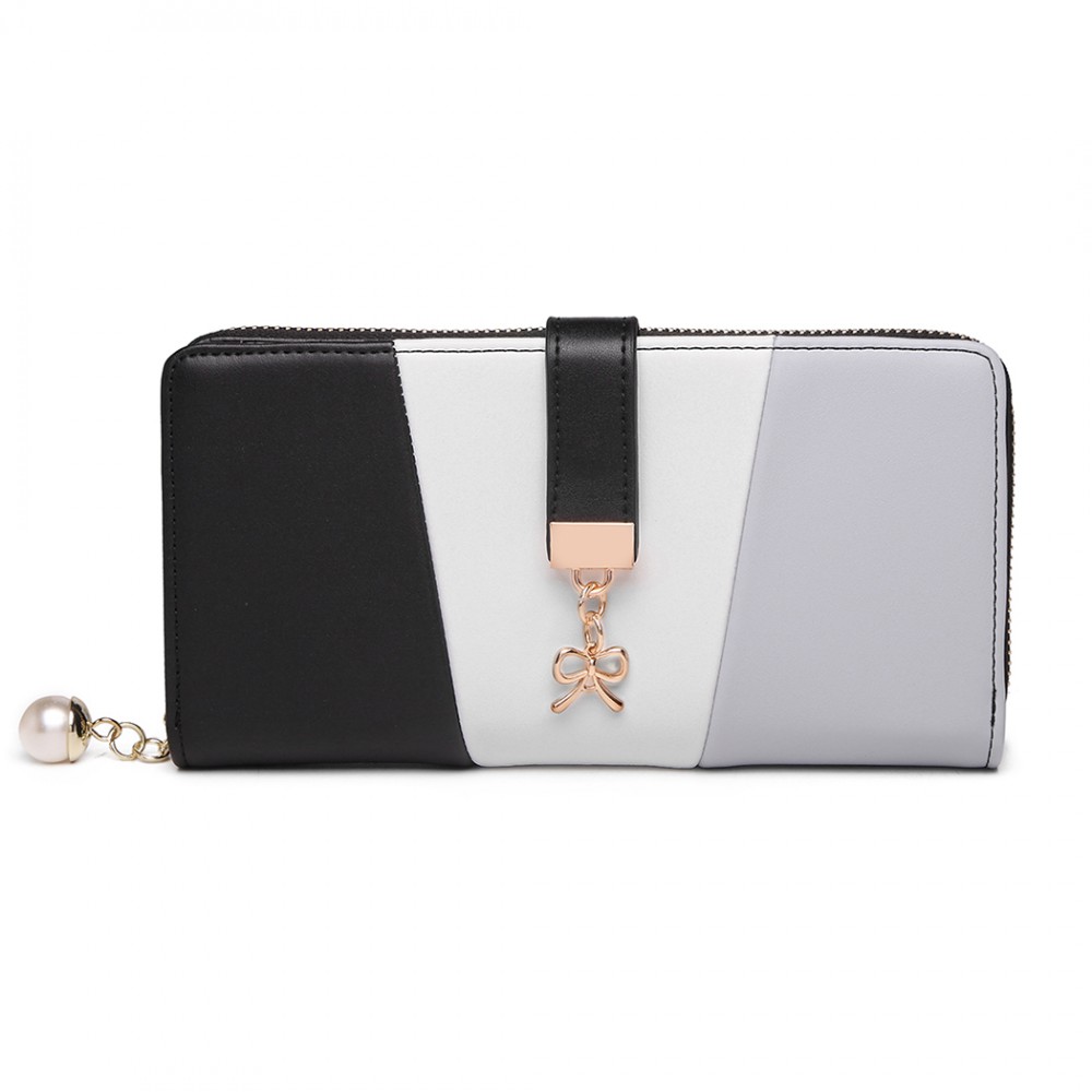 E-shop Miss Lulu Moderná dámska peňaženka Fancy - čierna