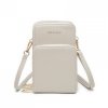 Kompaktná kabelka na mobil / peňaženka s ramenným popruhom - svetlo sivá