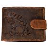 Luxusná pánska peňaženka s prackou Jeleň  - hnedá