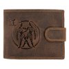 Luxusná pánska peňaženka s prackou s obrázkom znamení zverorkuhu - Blíženci - hnedá