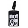 WORLDPACK menovka na batožinu s nápisom NOT YOUR BAG!- čierna
