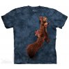 Pánske batikované tričko The Mountain -  Peace Squirrel - modrá