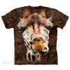 Pánske batikované tričko The Mountain - Giraffe - hnedé