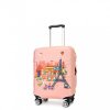 Elastický obal na kufor France S - ružový