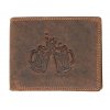 Kožená pánska peňaženka Wild s pivom - hnedá
