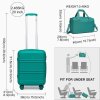 KONO Sada 2 batožín - ABS kufor 44L s cestovnou taškou 20L - tyrkysová