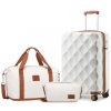British Traveller set 34L kufra a cestovnej tašky s toaletným puzdrom - béžovo-hnedá