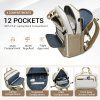 Cestovný vodeodolný batoh na notebook 15,6" Kono - khaki-béžový - 19 L