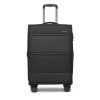 Textilný rozšíriteľný kufor British Traveller 74 L - čierny