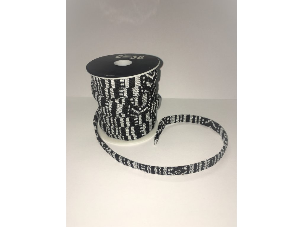 Dekorační pásek 10mm - Černo-bílý