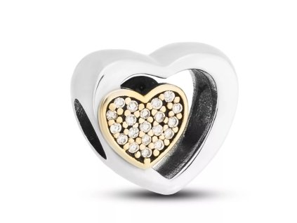 stribrny privesek ve tvaru srdce se zlatym srdicke df9ce3.webp.big